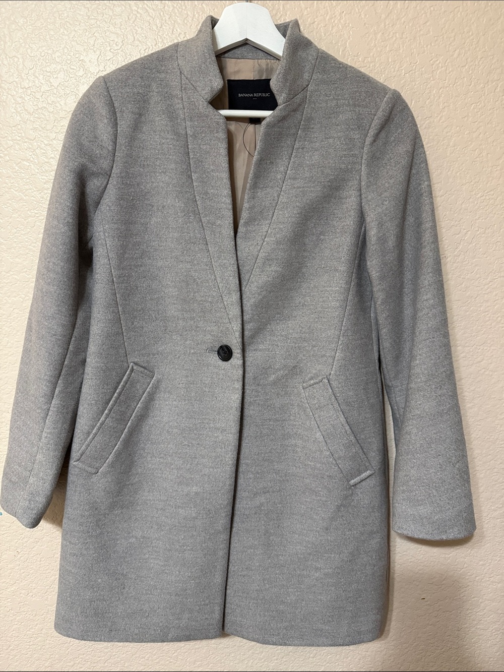 Banana Republic Gray Trench Single-Button Coat